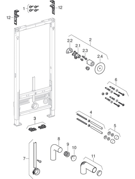 GE Duofix Element für Bidet 112 cm Universal