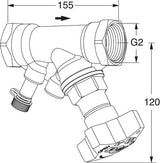 TA Strangabsperrventil STS, PN 25 DN 50, G 2, kvs 42,4 m3/h